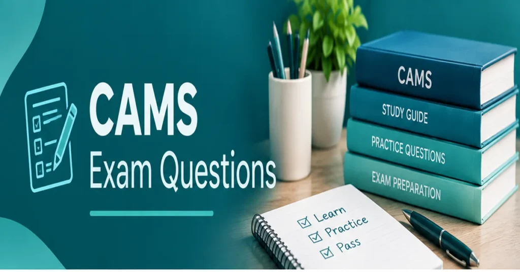 CAMS Exam Questions study guide with practice books and checklist