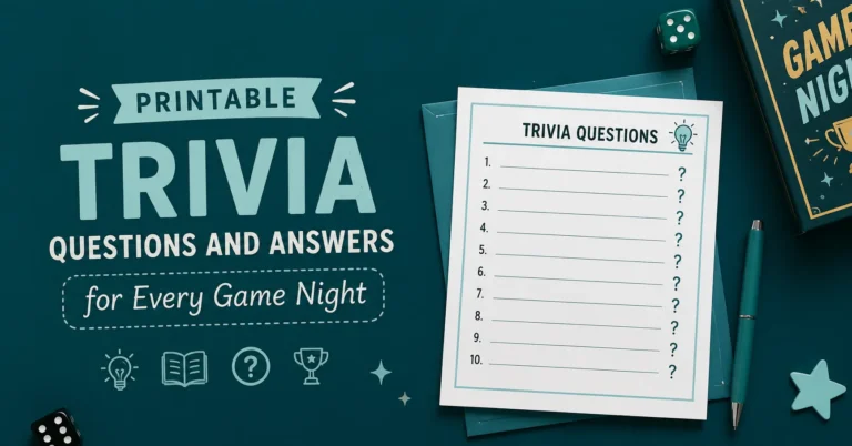 Printable trivia questions and answers for every game night