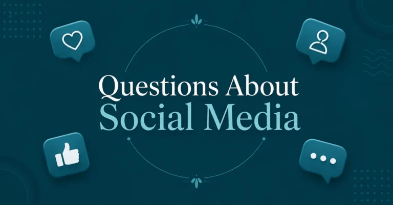 Questions About Social Media modern social media discussion graphic